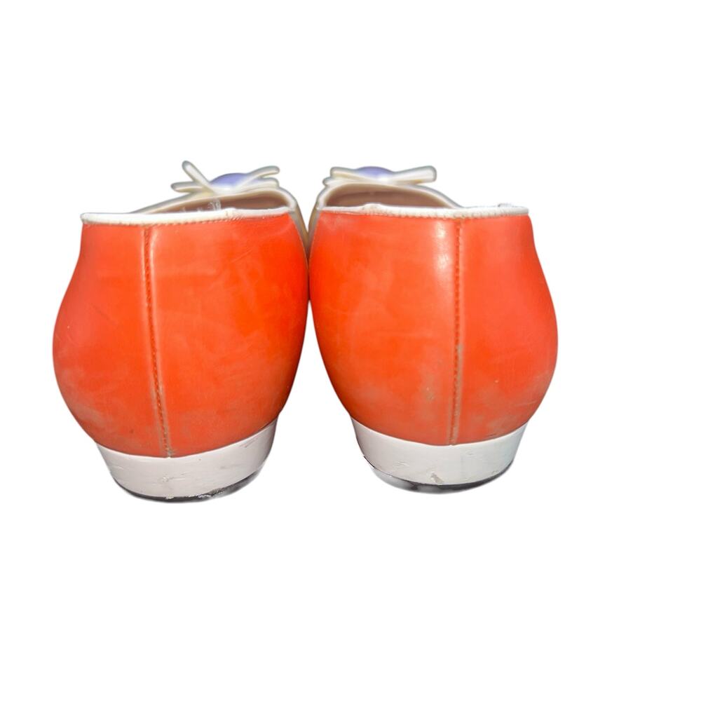 Salvatore Ferragamo Colorblock Leather Ballet Flats Orange Yellow Lilac 8 B - Picture 4 of 15